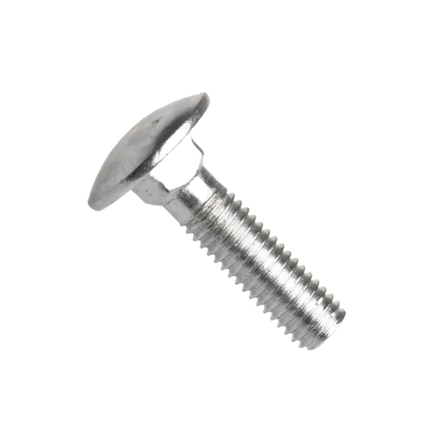 Din 603, "door" screw with low rounded head and square shoulder, steel 4.6 (4.8), white zinc, m16x260 mm