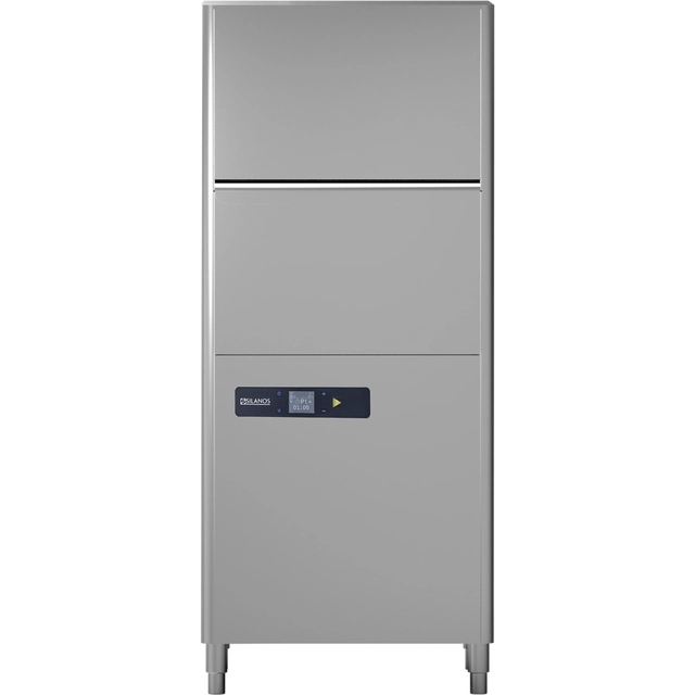 A dishwasher for pots and 570x570mm trays with a washing liquid dispenser and
