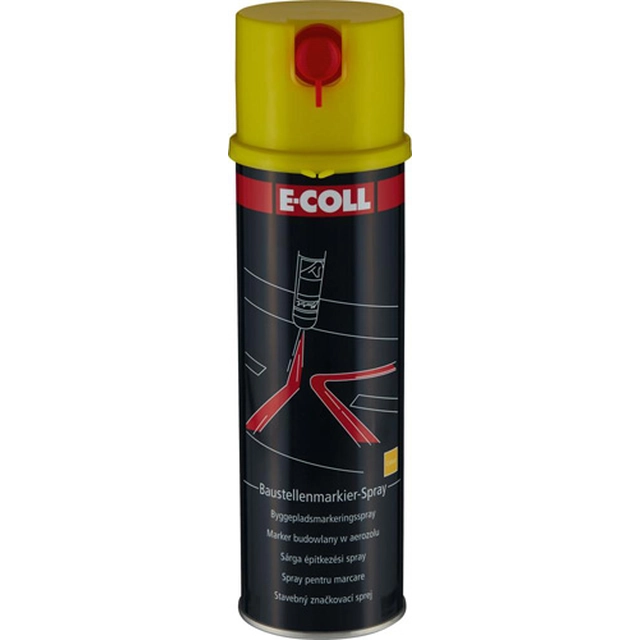 Marking spray on construction sites, 500 ml can, yellow color E-COLL EE