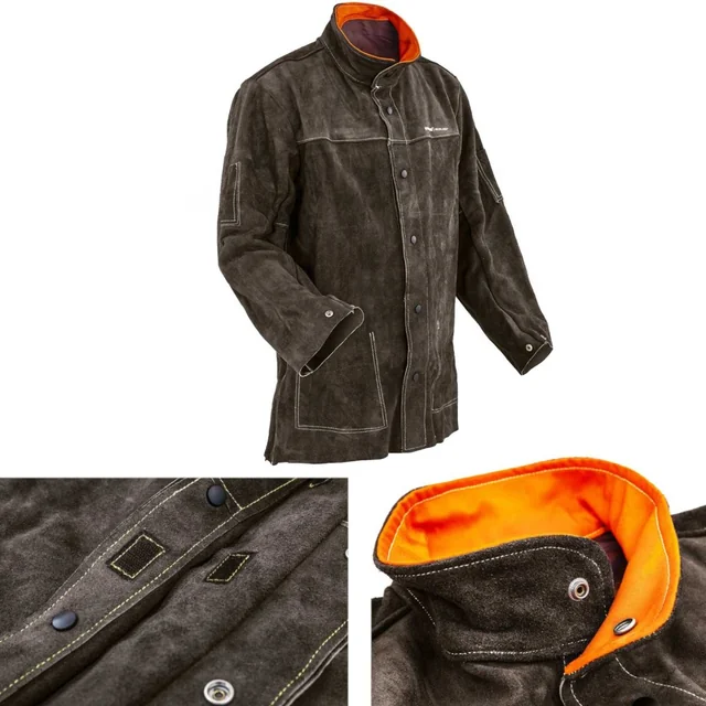 Durable welding protective leather jacket size M