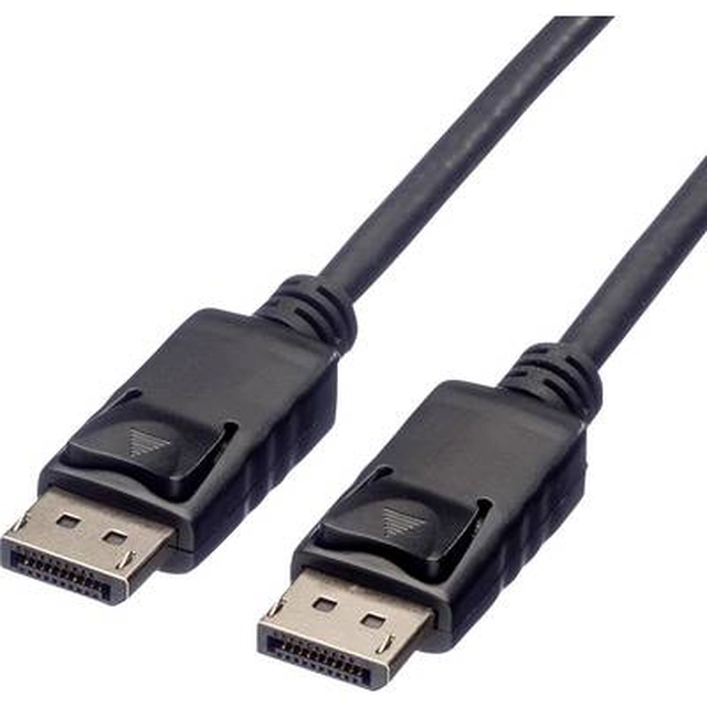 Roline Display connector Connection cable ##### DisplayPort Stecker, ##### DisplayPort Stecker 1.00 m Black 11.04.5761 Shielded DisplayPort cable