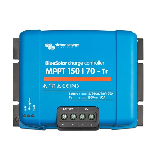 Solar charge controller, 12/24/48V, 70 A - Victron Energy BlueSolar MPPT 150/70-Tr, SCC010070200
