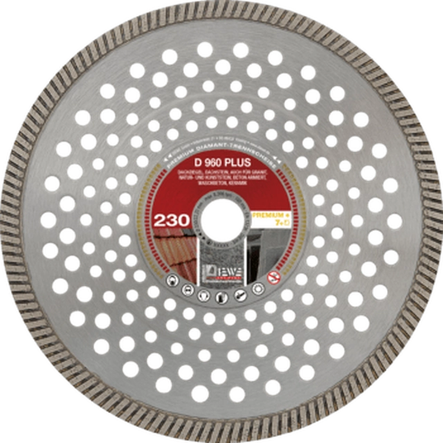 D960Plus Professional diamond disc for 230x22.23mm hard roof tiles