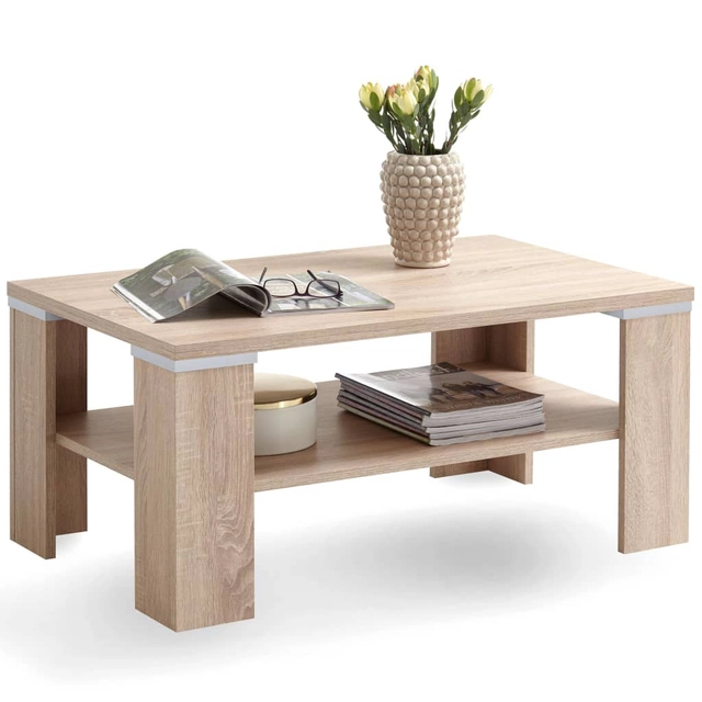 FMD Coffee table with shelf, 100 x 60 x 46 cm, oak
