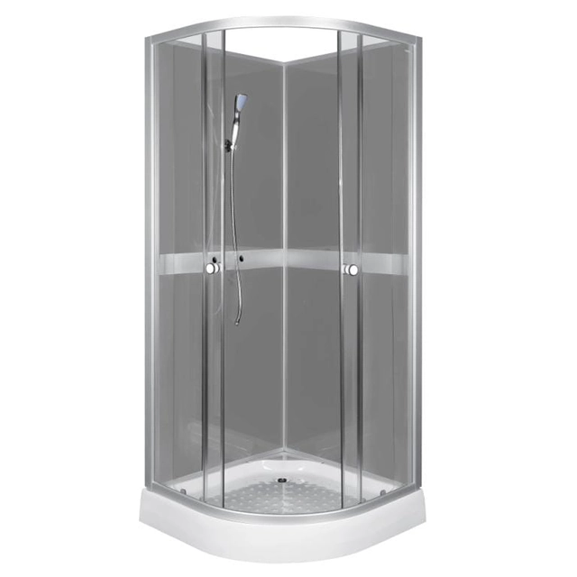 Kerra Classic Gray shower enclosure with 80 cm semicircular mixer - free delivery