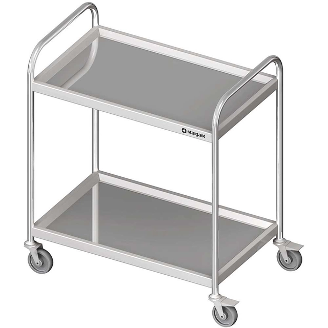Stainless steel waiter's trolley with 2 shelves 100x50x95 | Stalgast