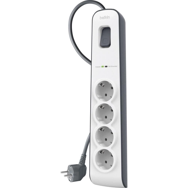 Belkin surge protection power strip 4 sockets 2 m white and gray (BSV400VF2M)