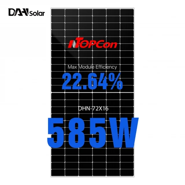 DAH saulės DHN-72x16/DG(BW)-585W-Black rėmelis-dviveidis