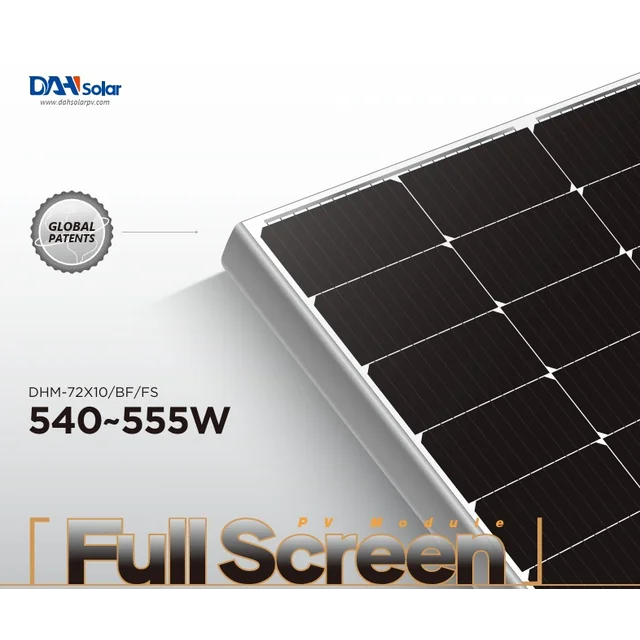 DAH SOLAR DHM-72X10-BF-FS-550w cadre argent