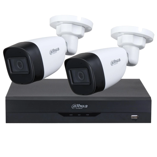 Dahua megfigyelőrendszer 2 kültéri kamerák 5MP, DVR XVR 4 csatornák, 5MP