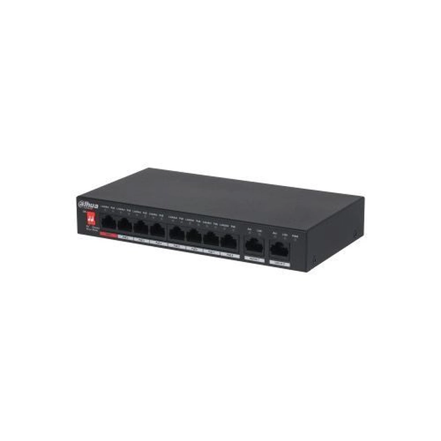 Dahua Switch PFS3010-8ET-96-V2, PoE 8 portar, 2x Gigabit, 96W