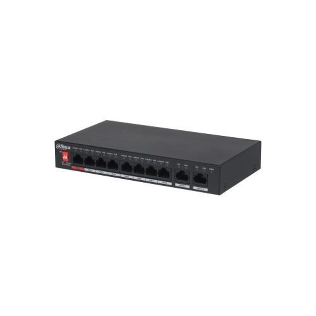 Dahua Switch PFS3010-8ET-96-V2, PoE 8 portas, 2x Gigabit, 96W