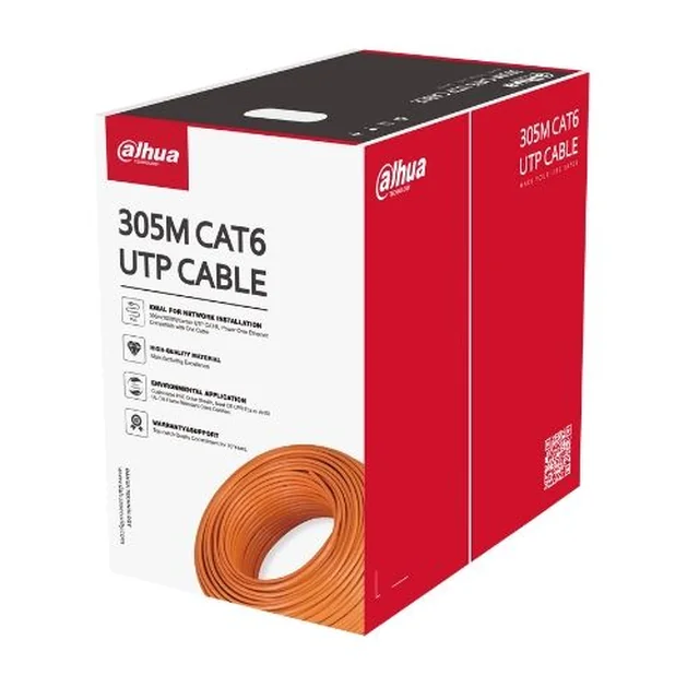 Dahua UTP-kabel CAT6 CCA, DH-PFM922I-6UN-C roll 305m