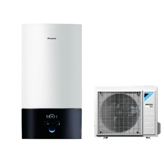 Daikin Altherma 3 R W 4kW EHBH04E6V-ERGA04EV bomba de calor para aquecimento, classe energética A+++, controlo WIFI, booster elétrico 6kW