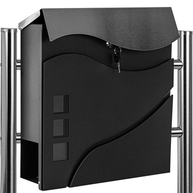 Dalas standing letterbox, anthracite, two metal legs