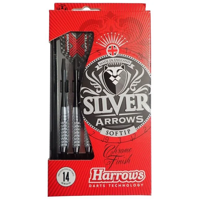 Dardos HARROWS SOFT SILVER ARROW com ponta de plástico 18g