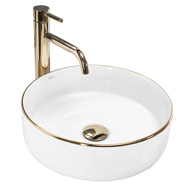 Das Aufsatzwaschbecken Rea Sami Gold Edge