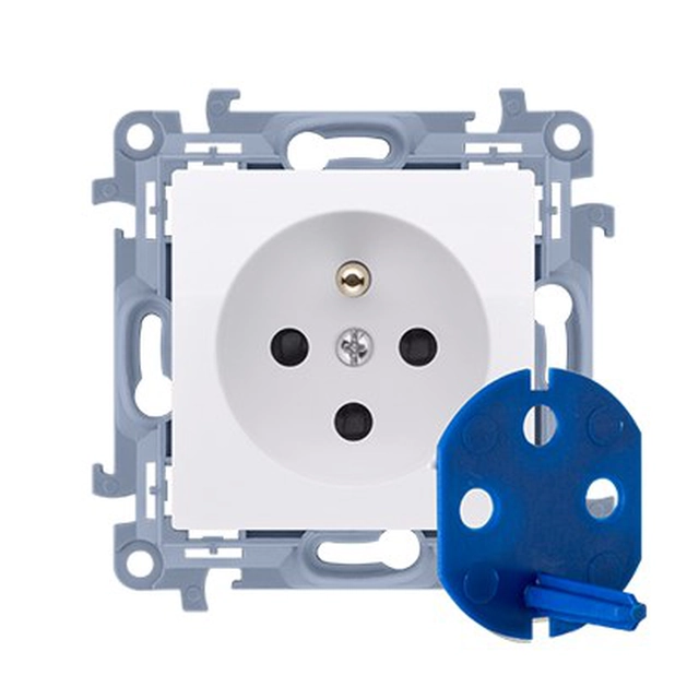 DATA socket com chave de autorização (módulo)16 E,250 V~, terminais de parafuso, branco Simon10