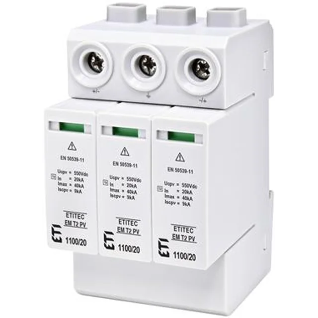 DC OVERVOLTAGE LIMITER 1100V T2 C 3P 3M 20/40KA 3.8KV