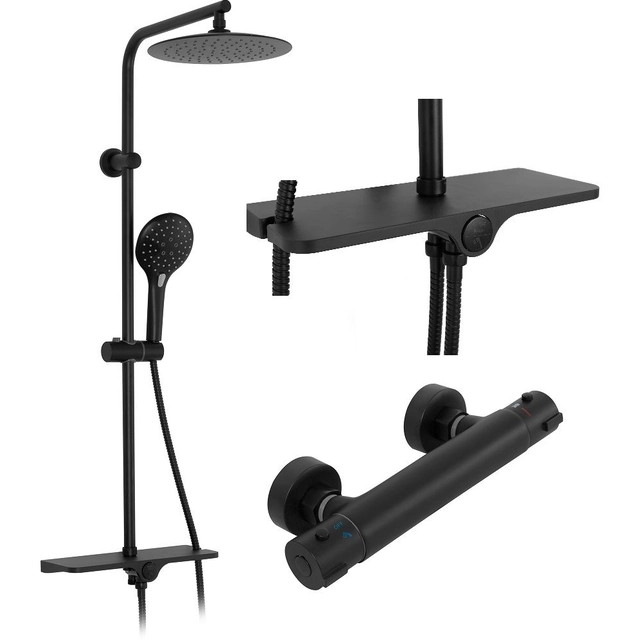 REA Mike Black shower set with thermostat