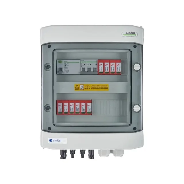 DCAC-kytkinlaitteet, IP65, SPD DC Dehn 1000V tyyppi 2, 2 x PV-merkkijono, 2 x MPPT, SPD AC Dehn-tyyppi 2, 16A 3-F, RCD-tyyppi A 40A/300mA