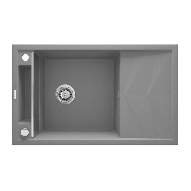 Deante Lavabo in granito magnetico 1-komorowy con gocciolatoio grigio metallizzato - ulteriore SCONTO 5% con codice DEANTE5