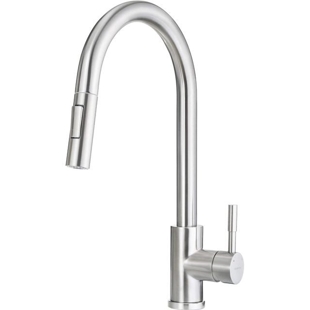 Deante Lima steel kitchen tap with pull-out spout