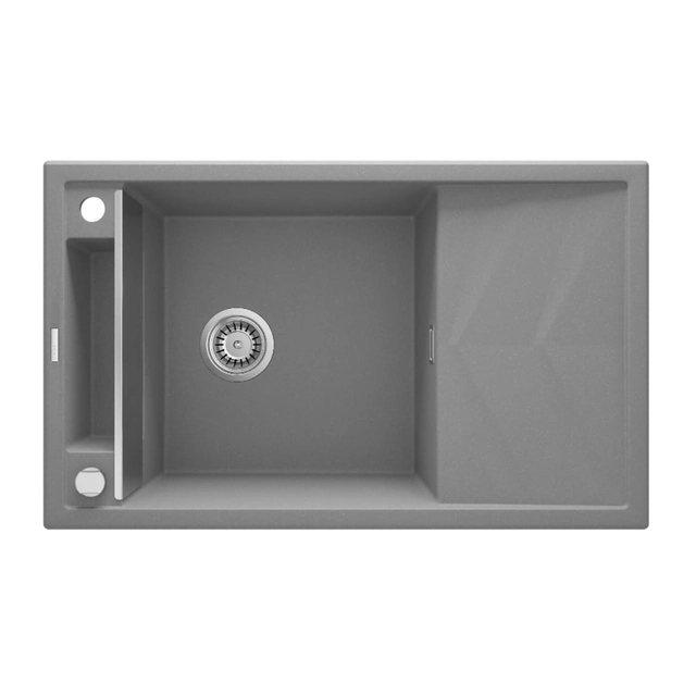 Deante Magnetický granitový dřez 1-komorowy s šedým kovovým odkapávačem - navíc SLEVA 5% s kódem DEANTE5