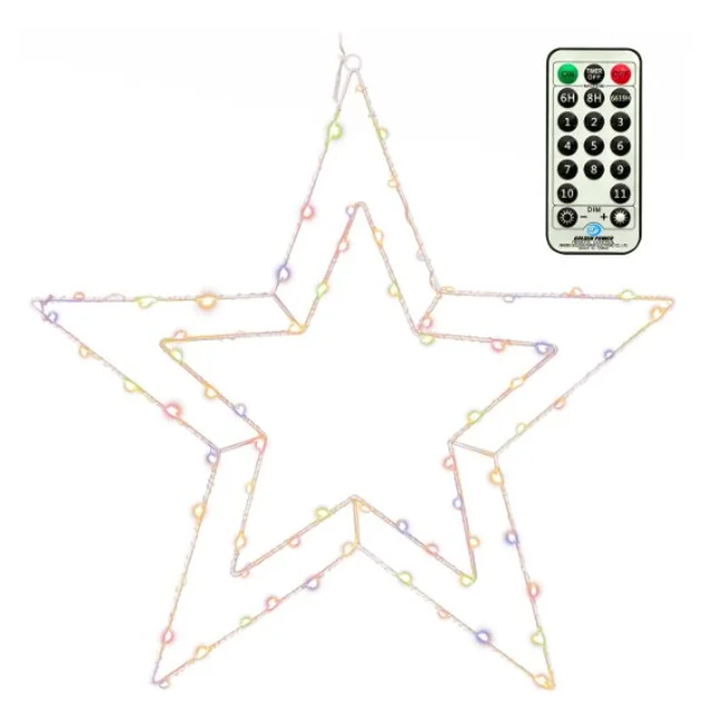 Decoração de Natal LED NEXOS, estrela prateada, 50 cm