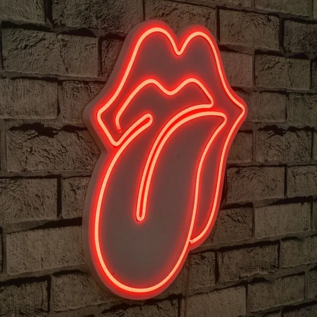 Decoração LED dos Rolling Stones, 36 x 41 x 2 cm