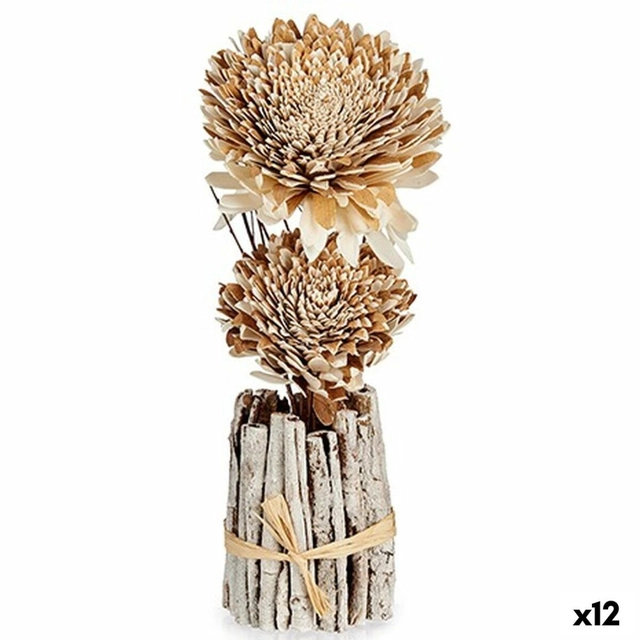 Decorative Flower Natural 13 x 37 x 14 cm (12 Pieces)