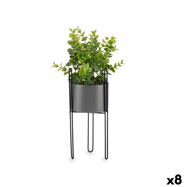 Decorative Plant Eucalyptus Metal Plastic 14 x 40 x 14 cm (8 Pieces)