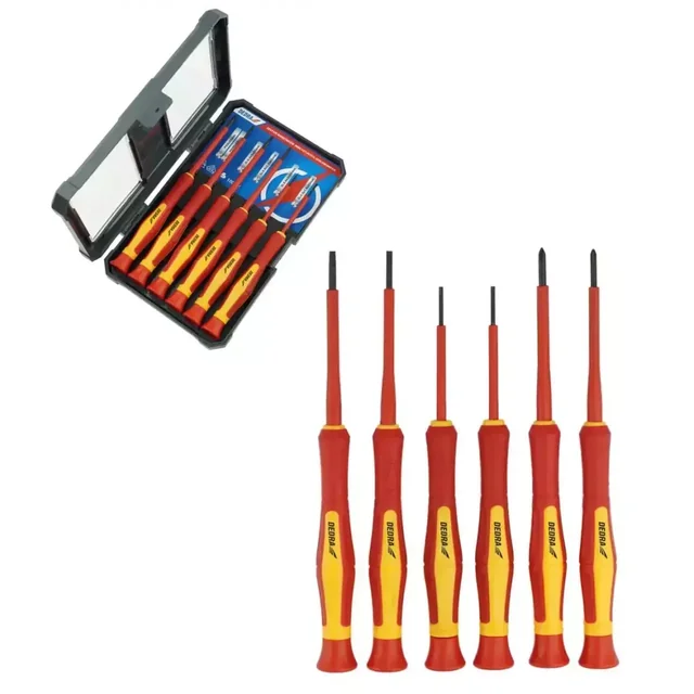 DEDRA INSULATED PRECISION SCREWDRIVERS SET 06B040 6SZT