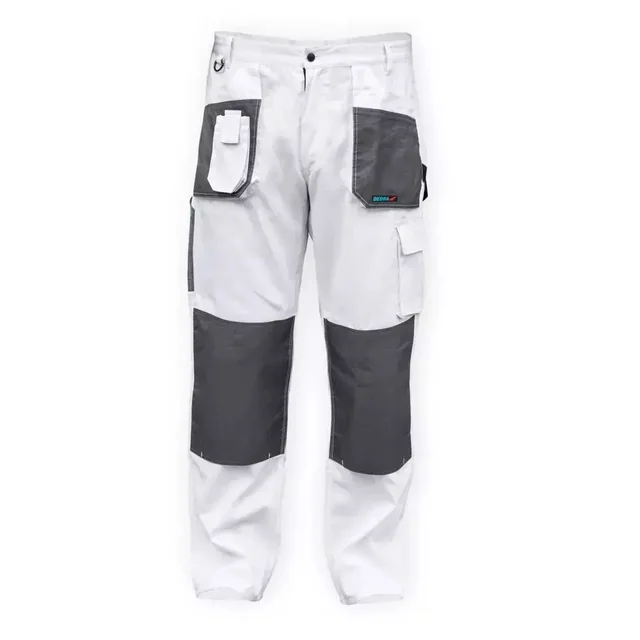 DEDRA VEILIGHEIDSBROEK BH4SP-XL XL/56, WIT, WITTE LIJN 190G/M2