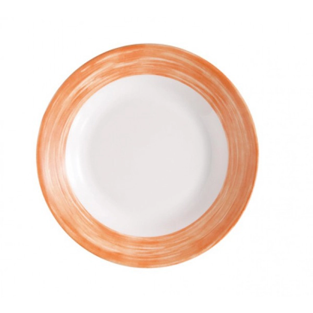 Deep orange plate made of tempered glass 690 ml 54753