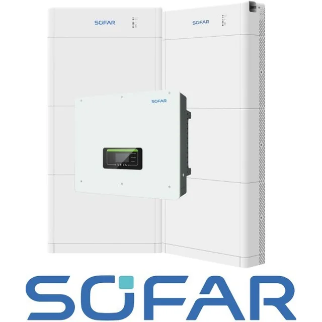 Definir: inversor híbrido SOFAR HYD20KTL-3PH, armazenamento de energia Sofar 30kWh: 2 x15kWh BTS E15-DS5