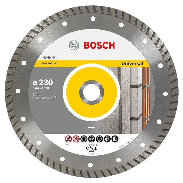 Deimantinis pjovimo diskas betonui ir mūrui Bosch, 230 x 22,23 x 2,5 mm, 1 vnt.