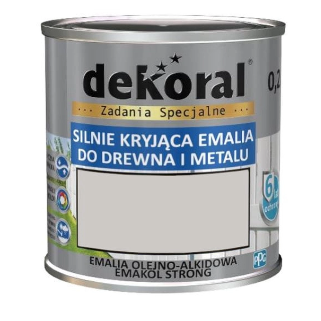 Dekoral Emakol Δυνατό χρώμα ξύλου και μετάλλου, ματ στάχτη, 0,9l