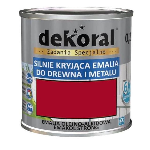 Dekoral Emakol Stark trä- och metallfärg, karminröd, matt 0,2l