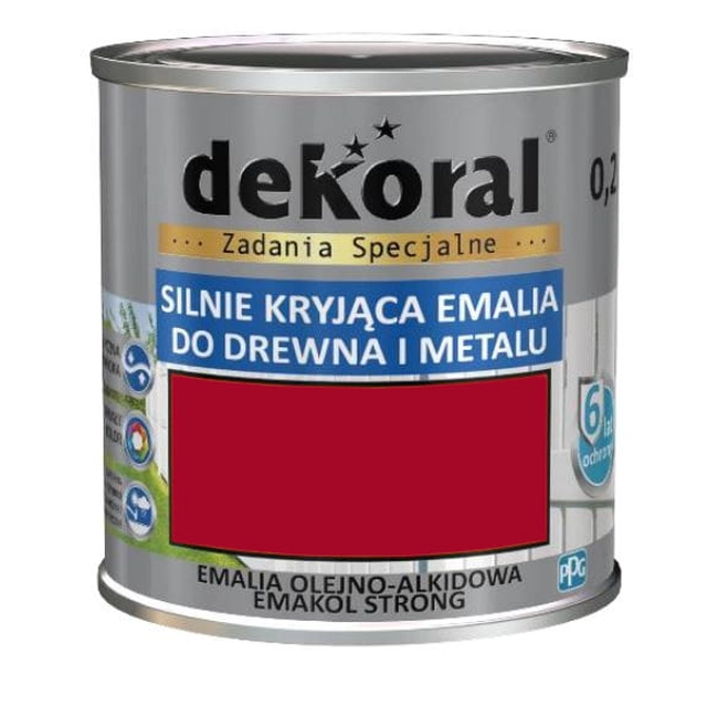 Dekoral Emakol Strong farba na drevo a kov, karmínová červená, matná 0,2l