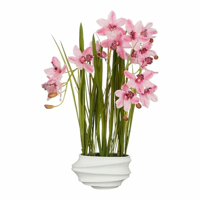 Dekorative Pflanze Glimmer Dekorationen Cymbidium Polyester Orchidee 81 x 49 x 40 cm Künstlich