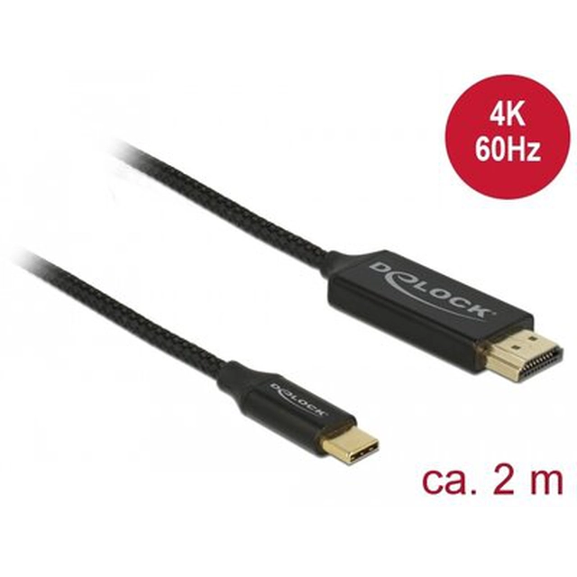 Delock USB Type-C coaxial cable for HDMI (DP Alt Mode) 4K 60 Hz 2 m