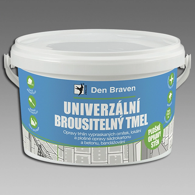 DEN BRAVEN Whipped plaster sandable putty 1Kg white (Universal sandable putty)