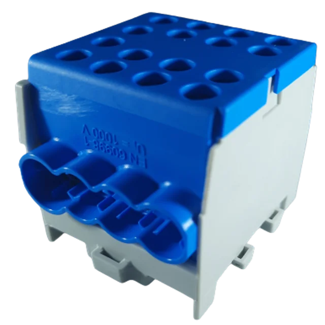 Derivation distribution terminal 1 pole on omega DIN rail 4 inputs ( 1x35+3x25mm2)