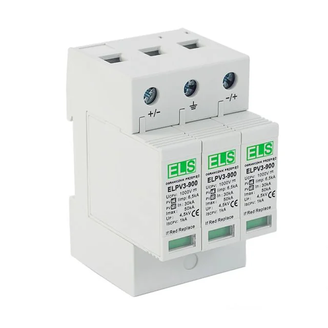 Descărcător de supratensiune ELS DC T12 B+C 3P 30/50kA 6,5kA 900V