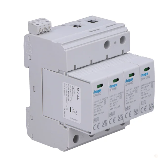 Descărcător T1+T2 MOV ​​​​4P Rețea TN-S/TT Iimp=50 kA In=50kA Up1, 2kV