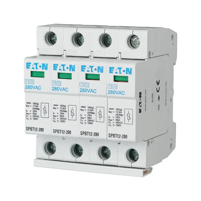 Descargador de sobretensiones de CA Eaton 4P B+C T1+T2 12,5kA 280V Descargador de CA 158331