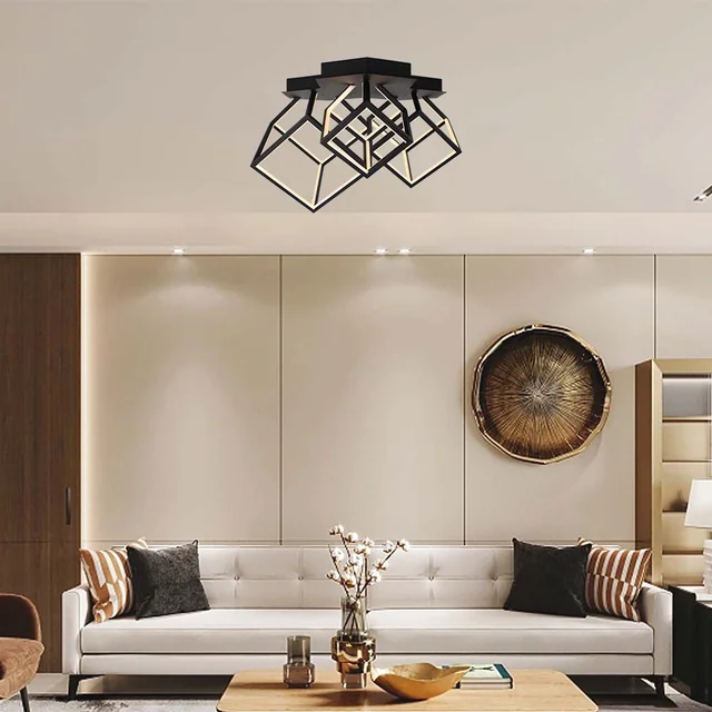 Designer Ceiling Lights - Designer Hanging Lights - IP20 - Black Body - 46 Watts - 4900 Lumens - 3000K