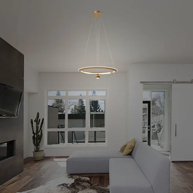 Designer Ceiling Lights - Designer Hanging Lights - IP20 - Brush Gold - 45 Watts - 5500 Lumens - 3000K