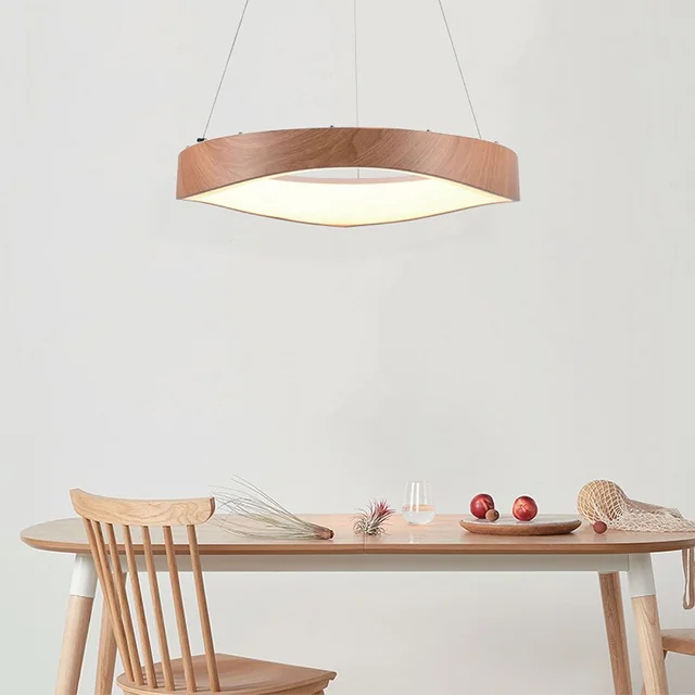 Designer Ceiling Lights - Designer Hanging Lights - IP20 - Wood+White - 25 Watts - 2800 Lumens - 3000K